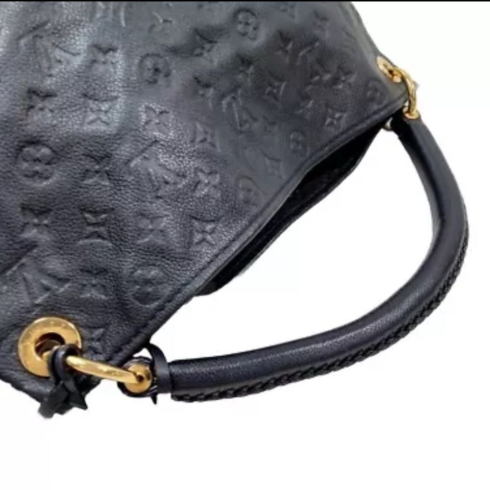 Auth Louis Vuitton Artsy Shoulder Bag MM Deep Navy Blue Leather Boho Monogram - Picture 9 of 16